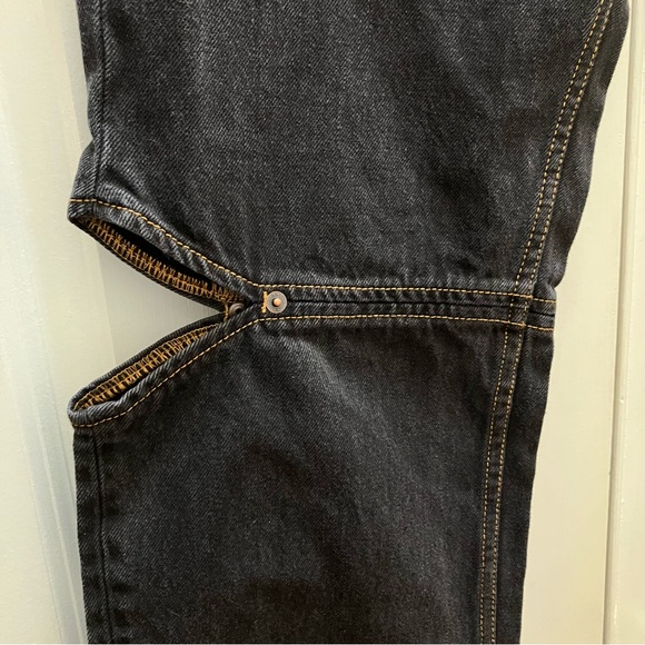 Still Here New York Cowgirl Jean Barrel Leg Cut-Out Tapered Washed Black size 28 - Picture 6 of 15